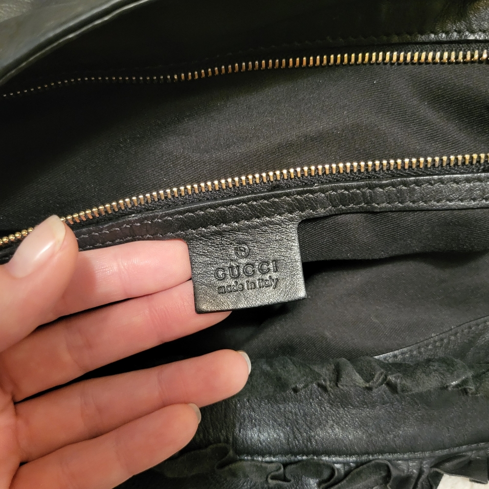 Gucci Authentic Black Leather Hobo Bag Large - Picture 9 of 9